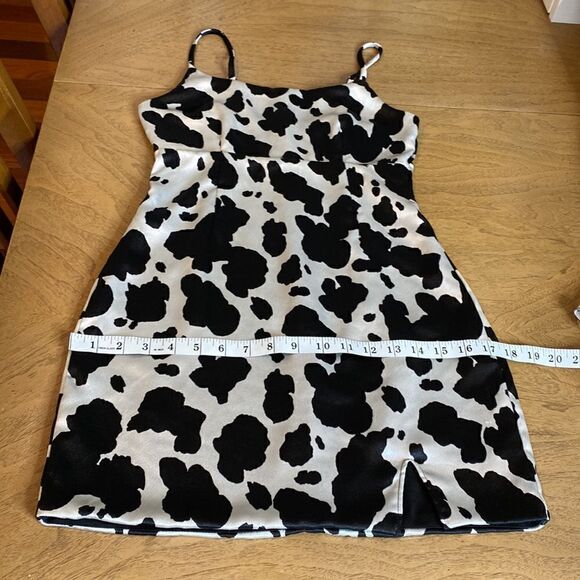 Wild Fable Black and Whit Cow Print Satin Mini Dress Size XS - Picture 9 of 12